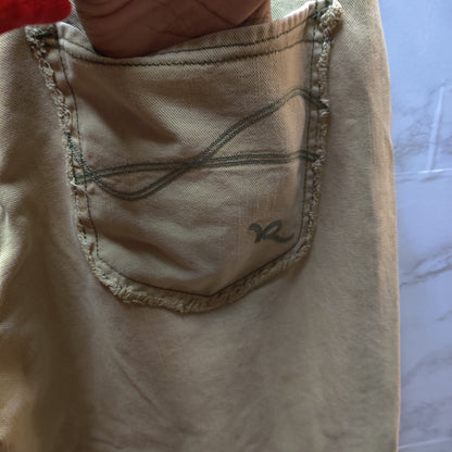 Rocawear Men Baggy Cargo Pants Y2K Hip Hop Khaki Tan Skate Streetwear Utility 38
