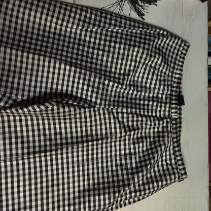 Vtg. Lauren Ralph Lauren Black & White Gingham Tapered Pants Side Zip Lined 4