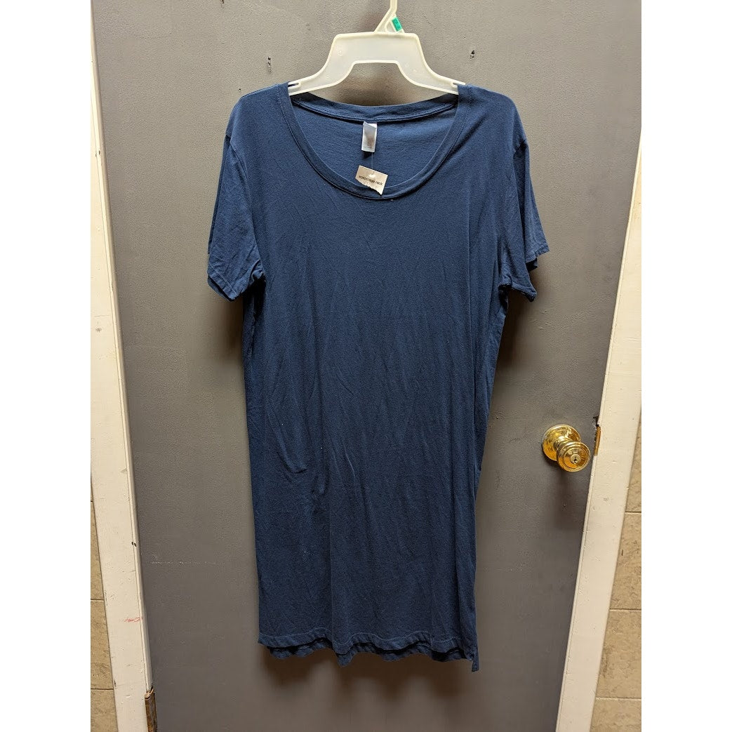 Alternative Size Large short sleeve Blue Cotton Long Tunic T-shirt NEW