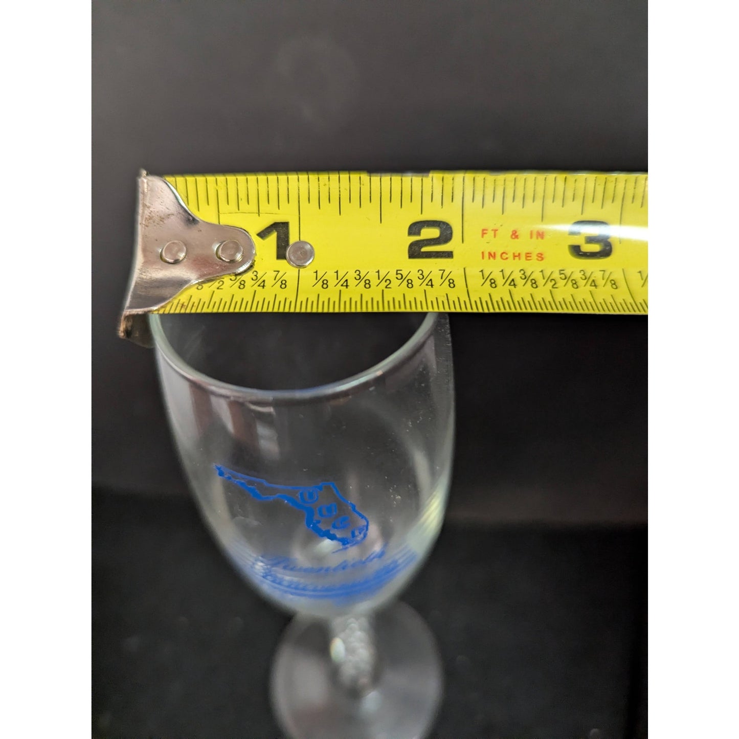Vintage UUCF Florida 20th Anniversary Champagne Flutes Twisted Stem Glasses Trio