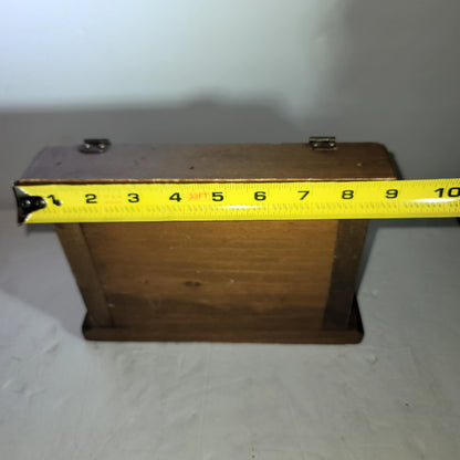 Vintage wood folk art recipe box wood