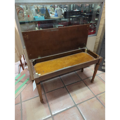 Secondhand Sandies: Piano wood bench with storage spindle legs