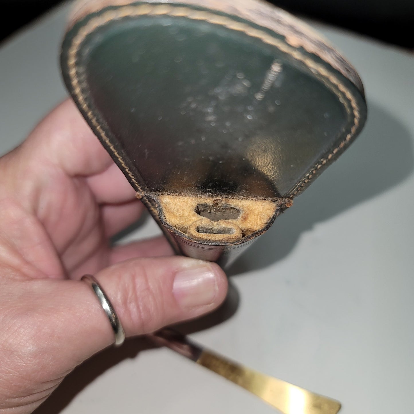 Vintage Brass Letter opener with leather case desk office work