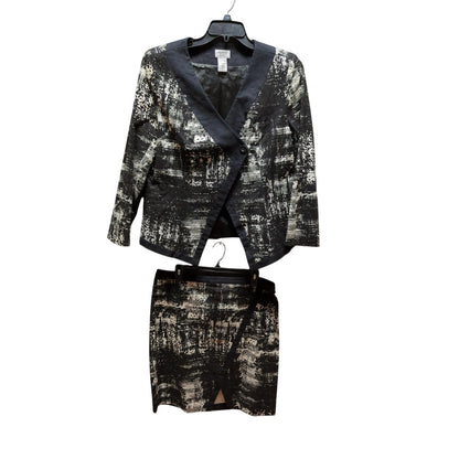 Monroe & main 2 pc. Skirt Set Size 16 Black White Abstract wiggle career avant