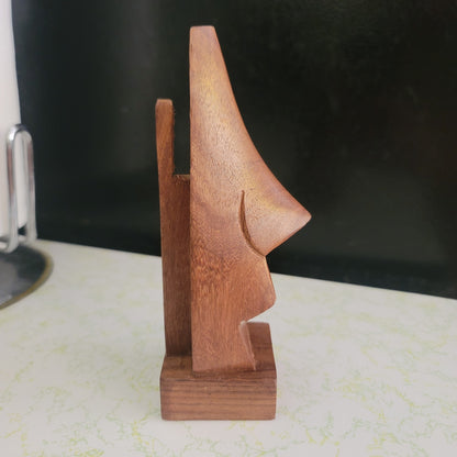 Nose Shaped Wooden Glasses Rest Holder Storage Funny Statue Face Wood Handmade