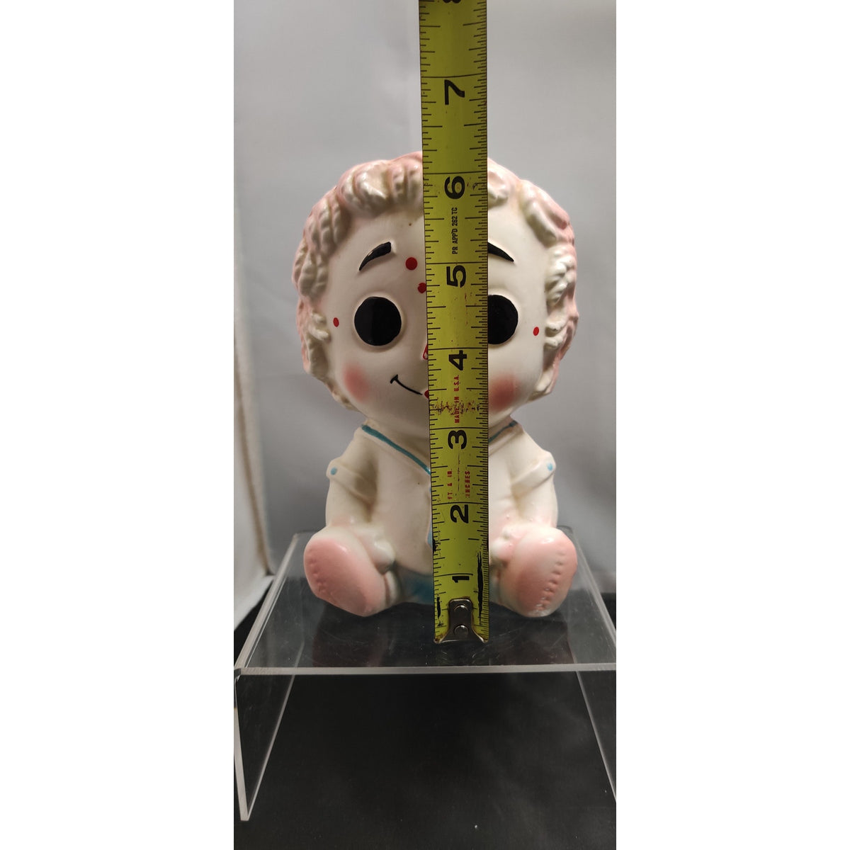 Retro MCM Kitsch Baby Doll Planter Pink Nursery Ceramic Decor Vase E4292 Rare
