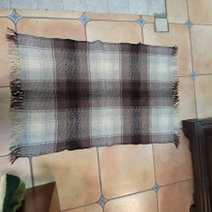 Vintage Morven Rug 100% Virgin Wool Plaid Throw Made in Scotland 32x50 cabin
