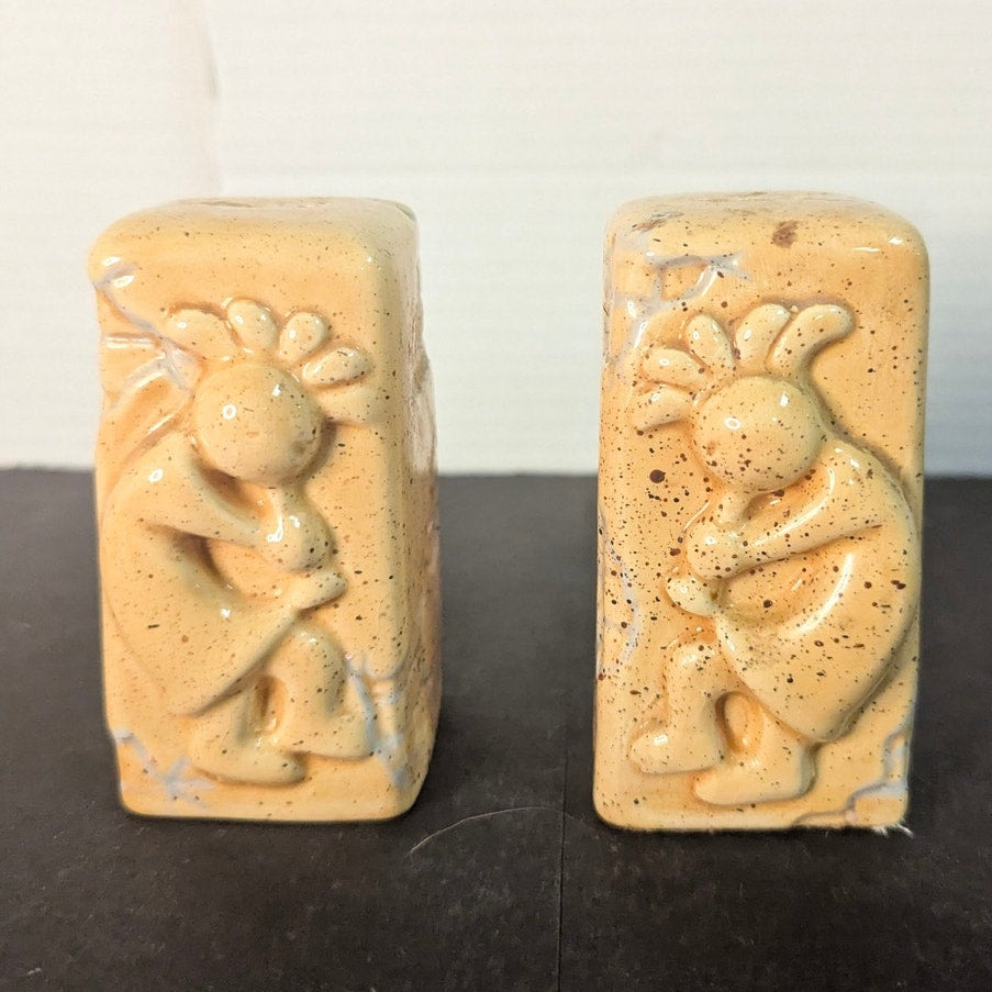 Vintage Southwestern Ceramic Kokopelli Salt and Pepper Shakers Set
