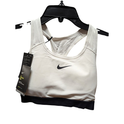 Nike NWT Swoosh Bra Sport Medium Support Classic SMALL Dri-Fit racerback bl/whi