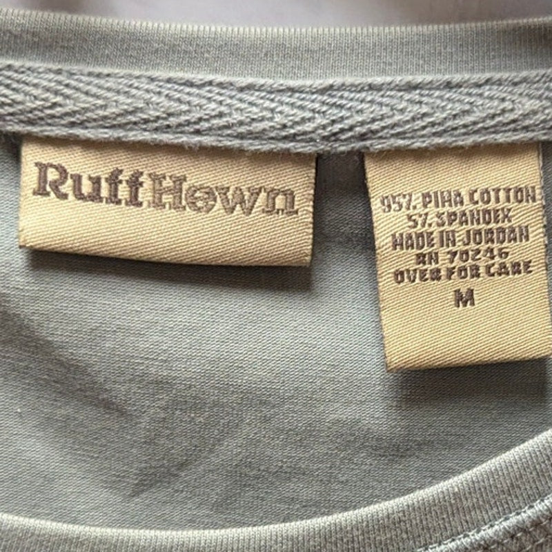 Ruff Hewn Pocket Knit Tee Womens Medium Sage Green Crew Neck Short Sleeve T-Shirt