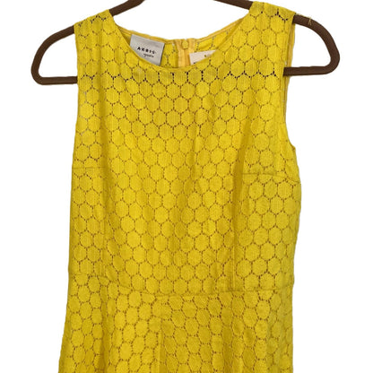 Akris Punto Dot Lace Sleeveless Midi Dress Size 6 US in Limone NWT - No Belt