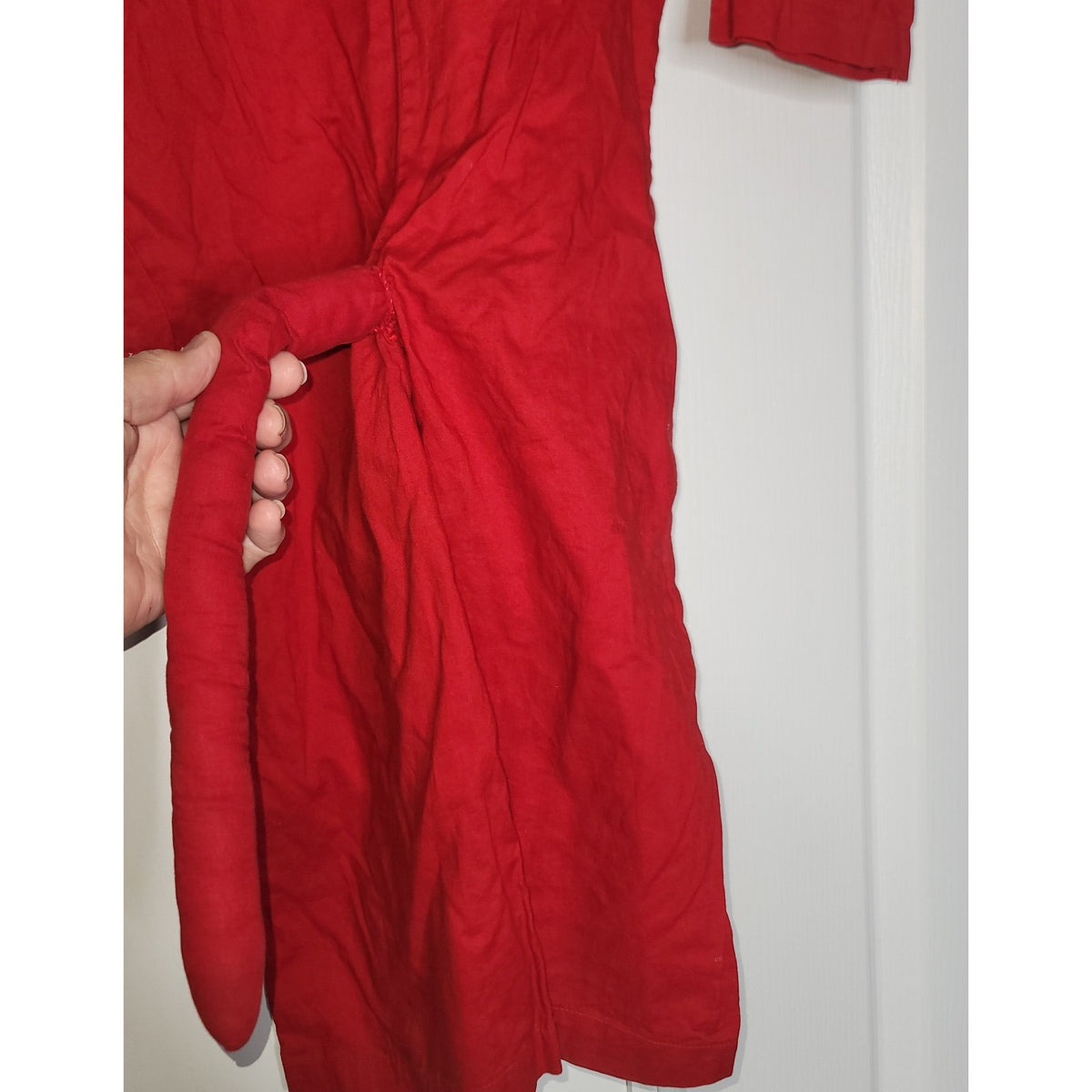 Vintage toddler baby handmade 50's Halloween costume RED DEVIL w/tail