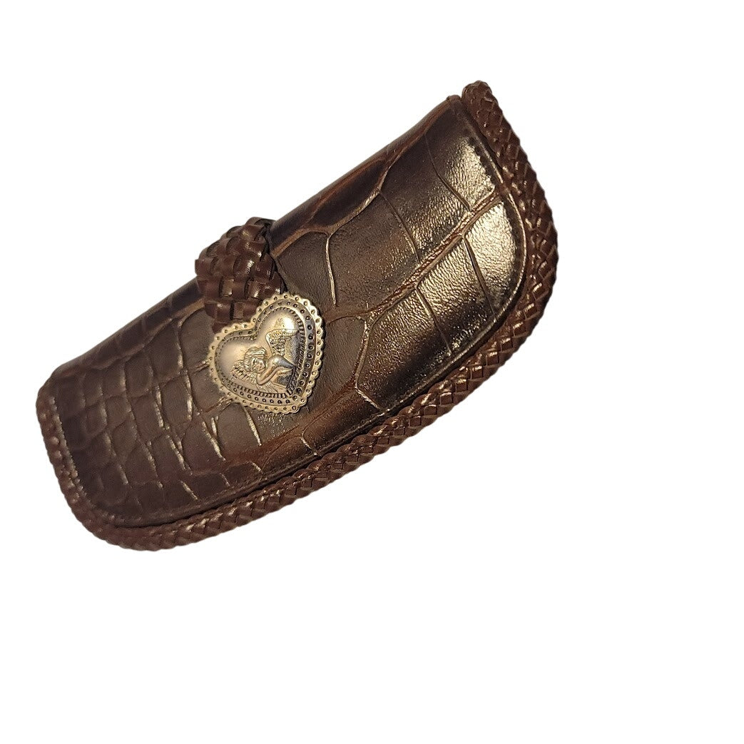Kaela Wallet Faux Croc embossed Alligator silver Heart clasp brighton style