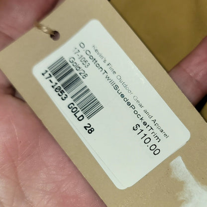 Cotton Twill Suede Pocket trim gold 28" x 38"  Kevin's Plantation $110