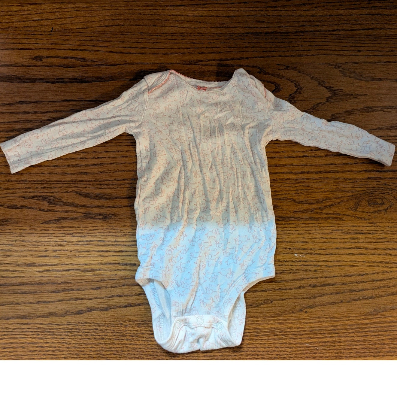 Carter's Baby Girls Pink Elephant Print One-Piece Bodysuit 9 Months