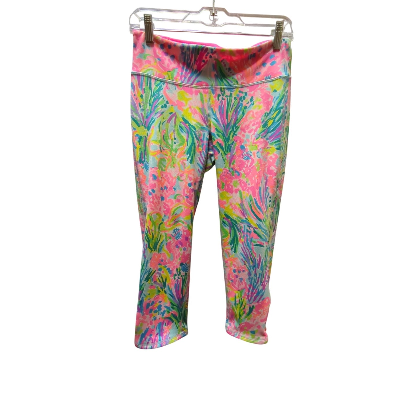 Lilly Pulitzer Luxletic crop leggings Medium "Fan Sea Pants" botanical print