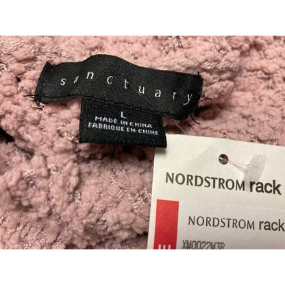 Sanctuary Popcorn Pullover Sweater Large Frosty Mauve NEW Long Sleeve Mock Neck