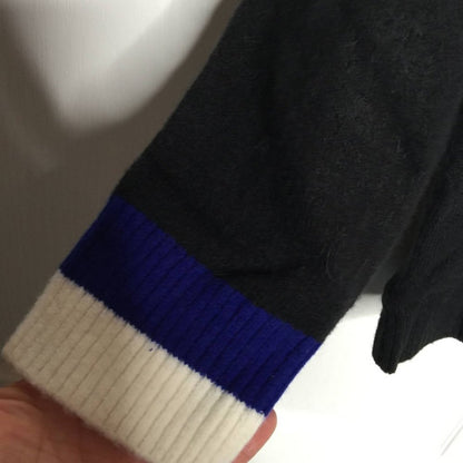 Court and Rowe Cardigan Sweater Long Sleeve Striped Large Cozy Black Blue White