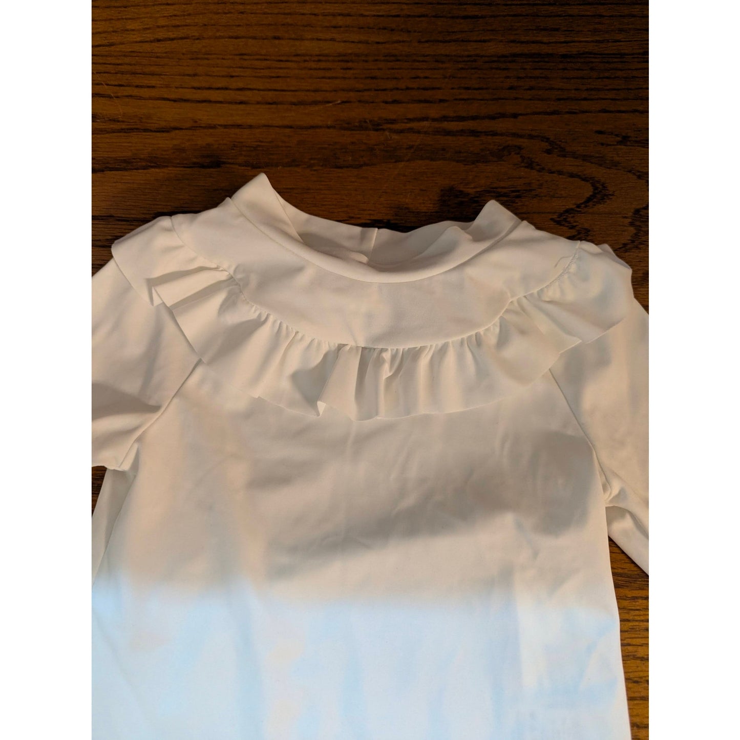 Janie and Jack Girls White Ruffle Collar Long Sleeve Top Size 3