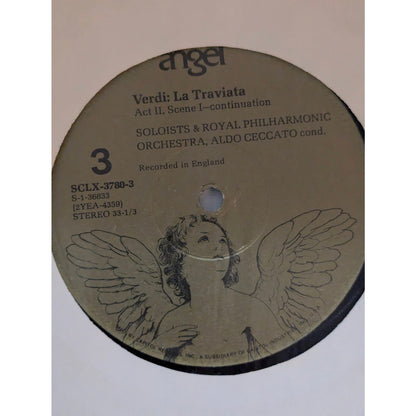 Vintage Verdi La Traviata Beverly Sills Angel SCLX-3780 Stereo 3-LP Box Set