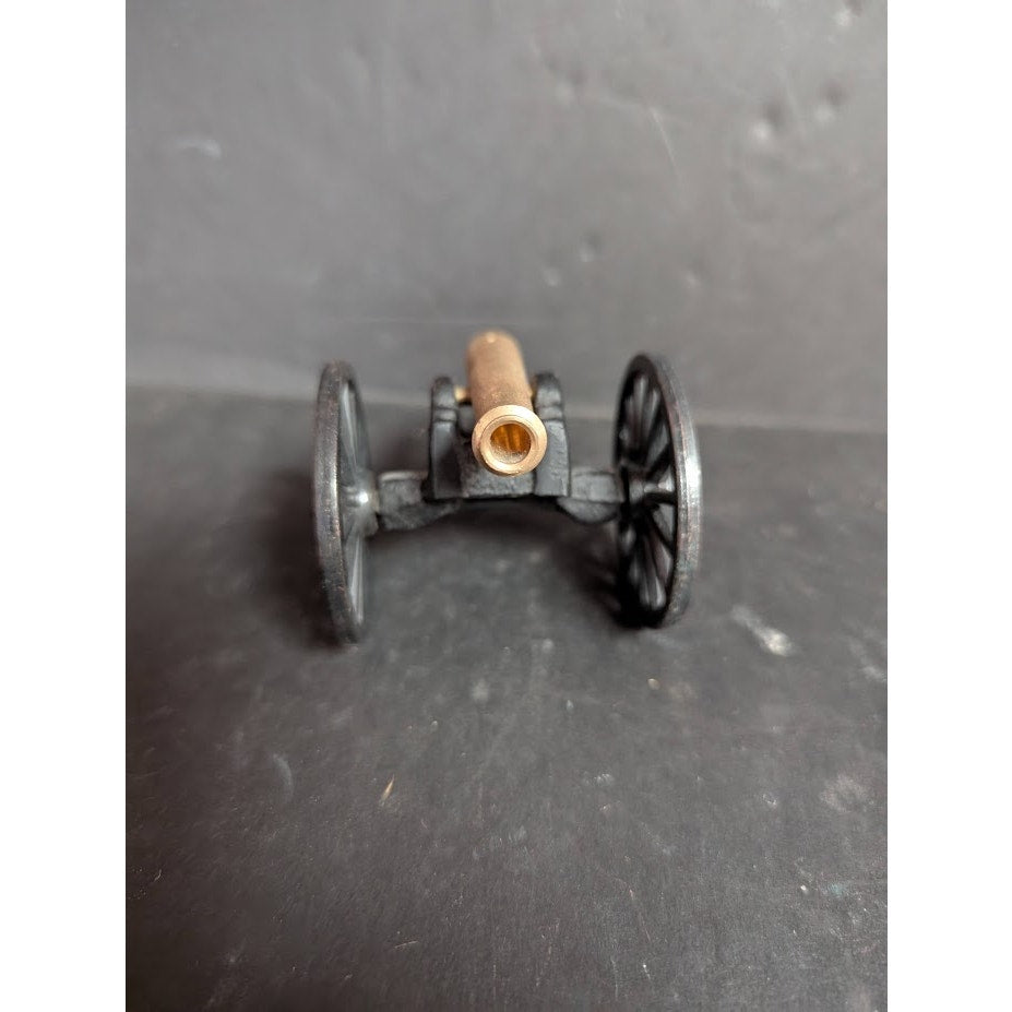 Vintage Cast Iron Brass MFCO Cannon Wheels Battlefield Pull behind Miniature 1/3