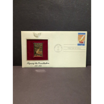 Golden Replicas of United States Stamps Collectible 22kt Gold 1988 CONSTITUTION