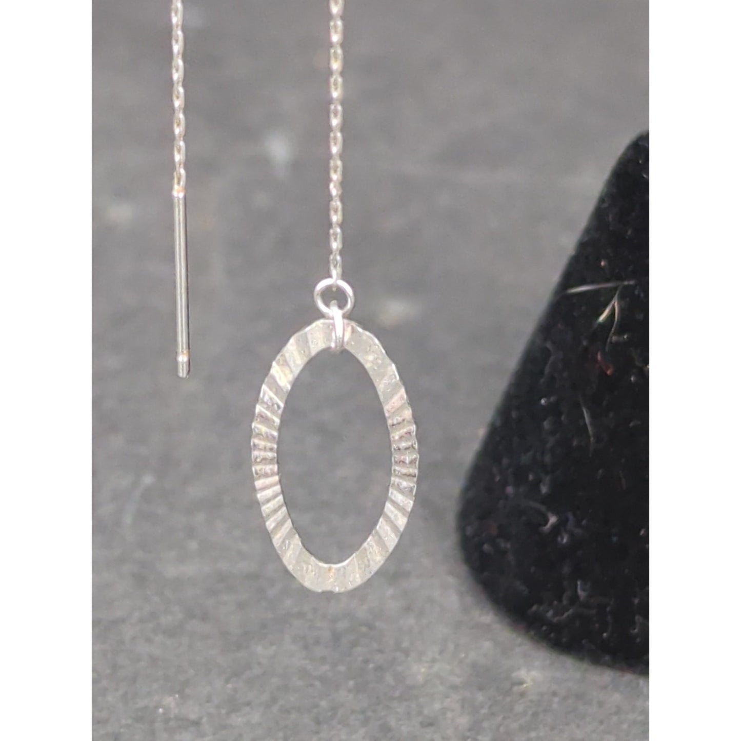 Vintage Minimalist Sterling Silver Teardrop Wire Dangle Earrings 925 Draping