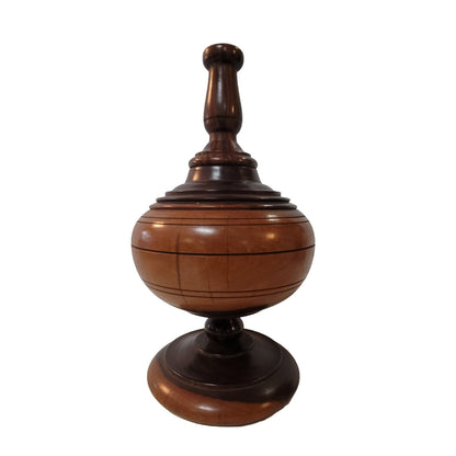 Turned wood Large single piece with opening in top 10"