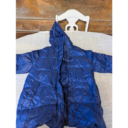 Everlane ReNew Down Puffy Puffer Hood Long Sleeve cobalt Blue Coat Jacket Small