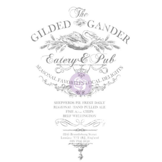 Redesign with Prima Gilded Gander 22.3 X 34.8 Charcoal Vintage Decor Transfer