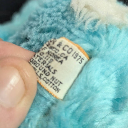 Vintage 1975 R. Dakin Blue Bunny Plush Stuffed Animal Retro Kitsch Nursery Toy