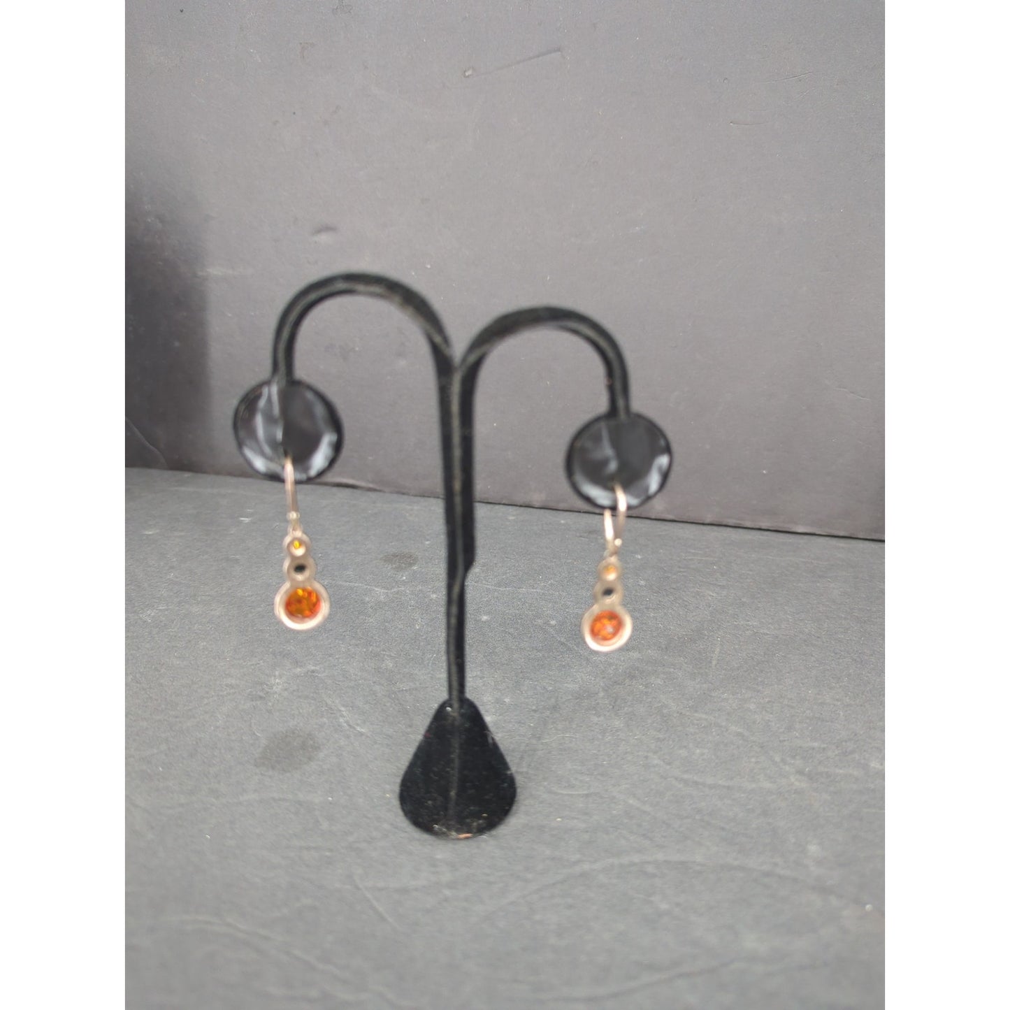 Vintage Boho Genuine Amber Silver Dangle Earrings & Pendant Set 925