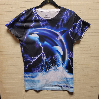 SeaWorld Size Large Short Sleeve T-Shirt Orca womens