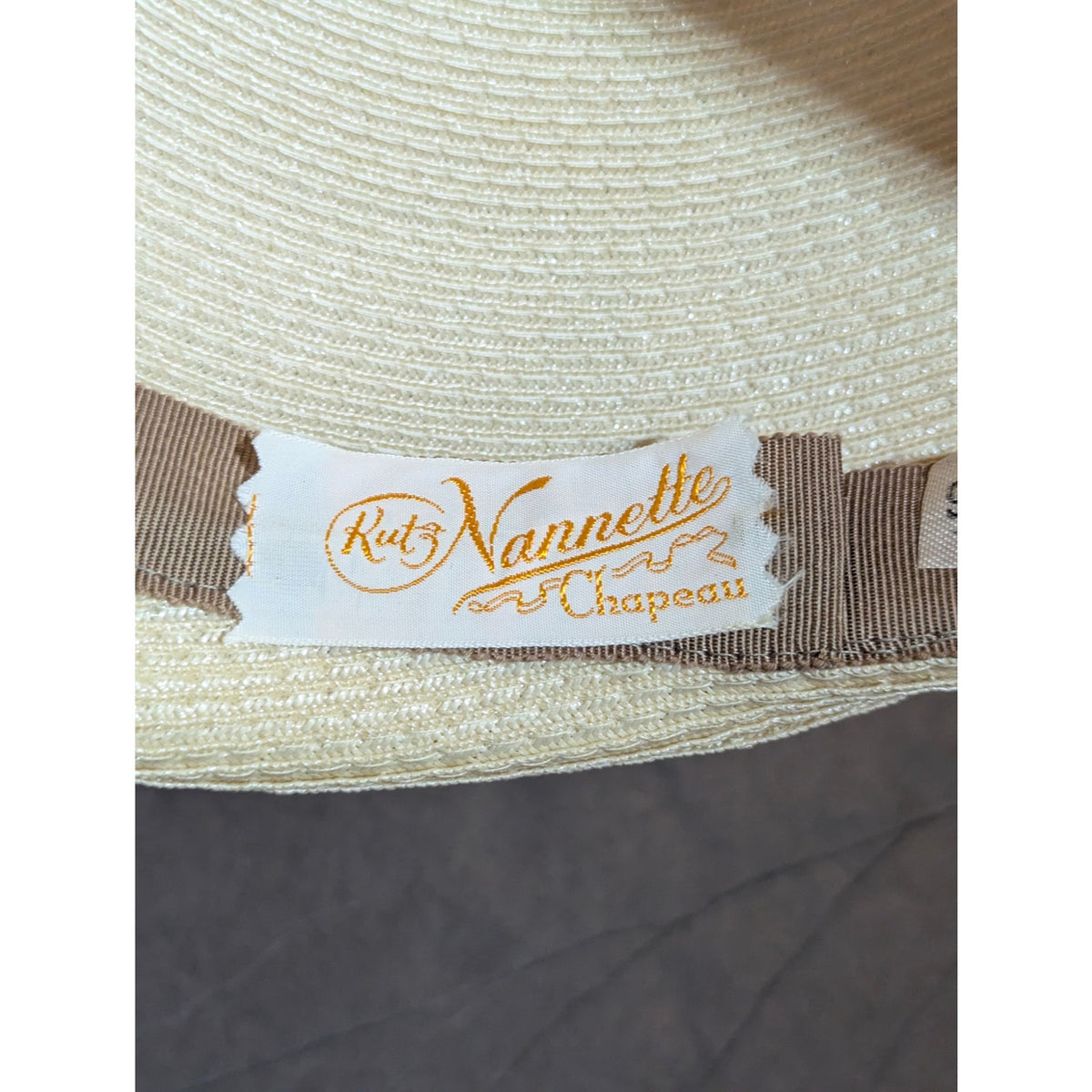 Vintage 50s Rutz Nannette Chapeaux Cream Straw Pillbox Hat Bow Detail Mod