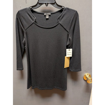 Halogen Size XS 3/4 sleeve blouse top cut out neck detail casual career travel