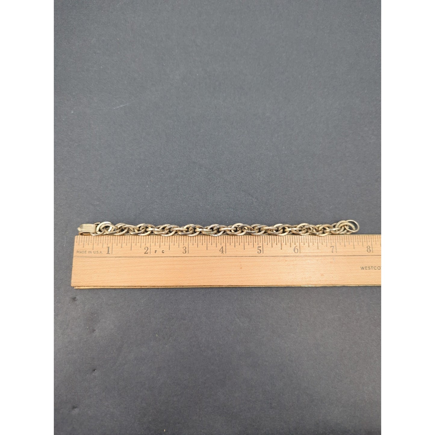 Vintage Textured Gold Tone Rope Chain Link Bracelet Whimsigoth 90s Minimalist