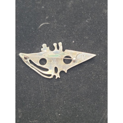 Vintage Europe MidCentury Modern Abstract Silver Brooch MCM Brutalist Studio Pin