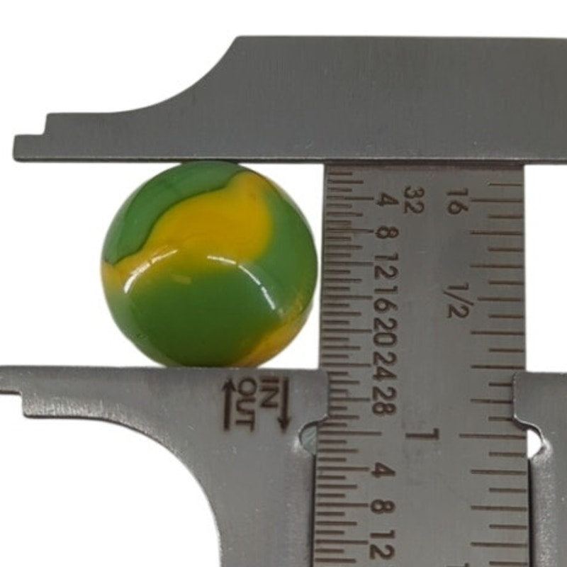 Vintage Peltier Yellow Green Swirl lemon lime deere Marble 5/8" Toy Collectible
