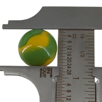 Vintage Peltier Yellow Green Swirl lemon lime deere Marble 5/8" Toy Collectible