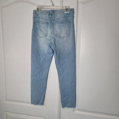 NEW Democracy High Rise Seamless Ankle Skimmer Distressed 6 Light Wash Jeans