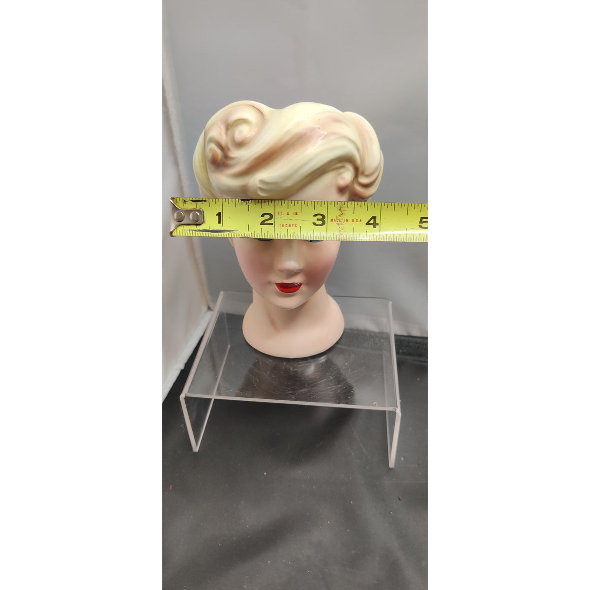 Vintage 1950s Blonde Glamour Lady Head Vase Planter Collectible Kitsch MCM