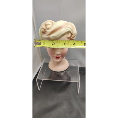 Vintage 1950s Blonde Glamour Lady Head Vase Planter Collectible Kitsch MCM
