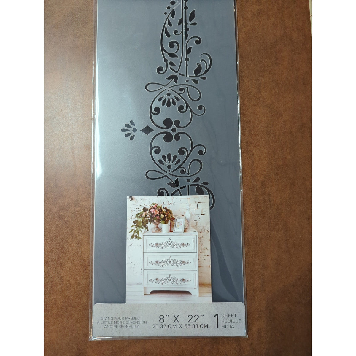 Redesign with Prima Ornate Scroll Furniture Stencil 8 X 22 Shabby Chic DIY Craft
