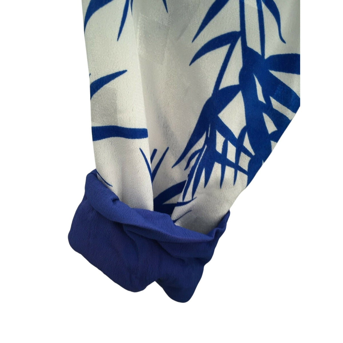 Vintage Starlo Fashions Fit Flare Pleats Palm Print Midi Dress Long Sleeves 1980
