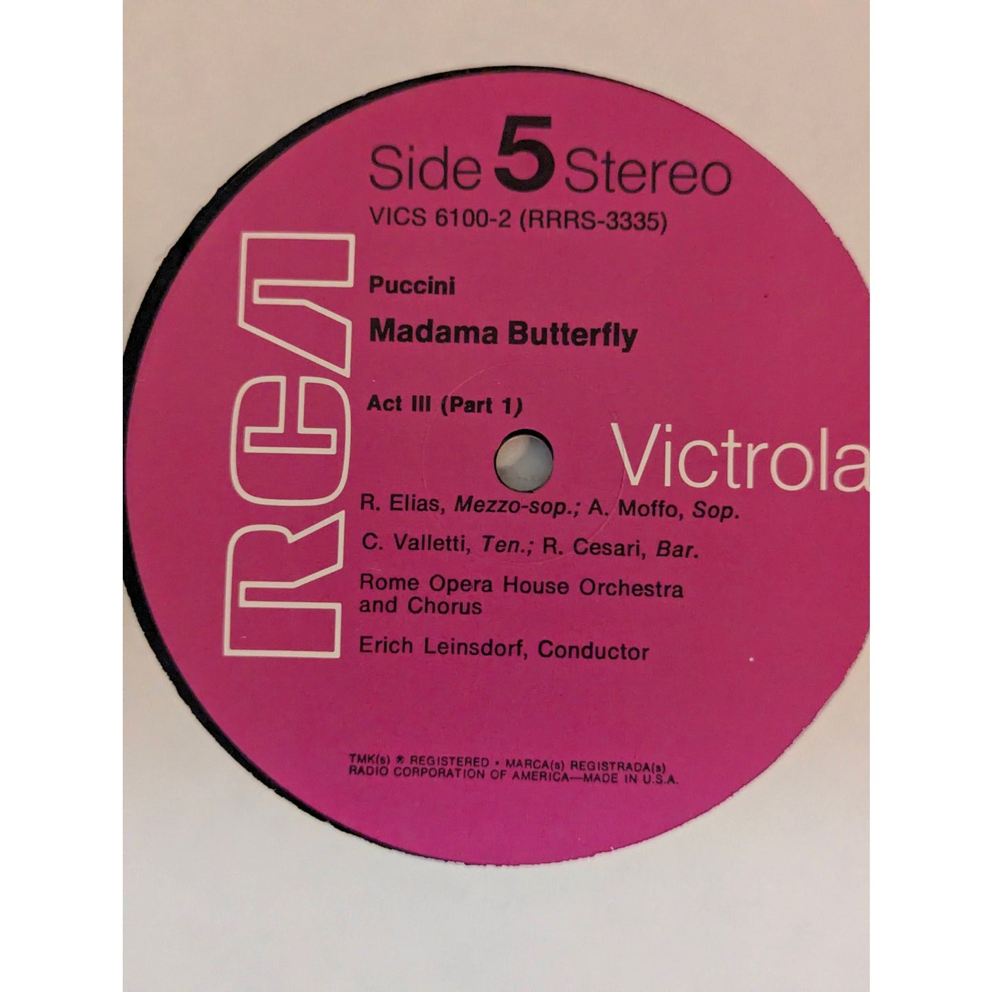 Puccini Madama Butterfly Moffo Valletti RCA Victrola VICS6100 Stereo 3LP Box Set