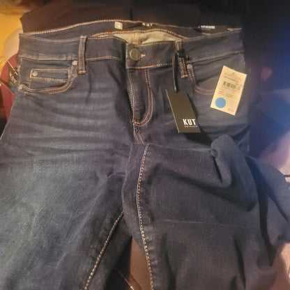Kut From The Kloth Catherine Boyfriend Jeans Size 8 Dark Wash High Rise NEW