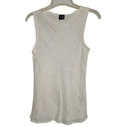 Eileen Fisher Medium women Ivory  Linen Cotton Tank Blouse Sleeveless Shirt