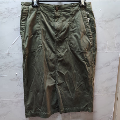 Caslon Olive Green Cargo Pencil Skirt Utility Style Knee Length Cotton Blend