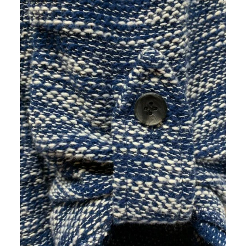 NWT Bagatelle Draped Front Woven Knit Roll Tab Cardigan Sz Small in Blue Tweed