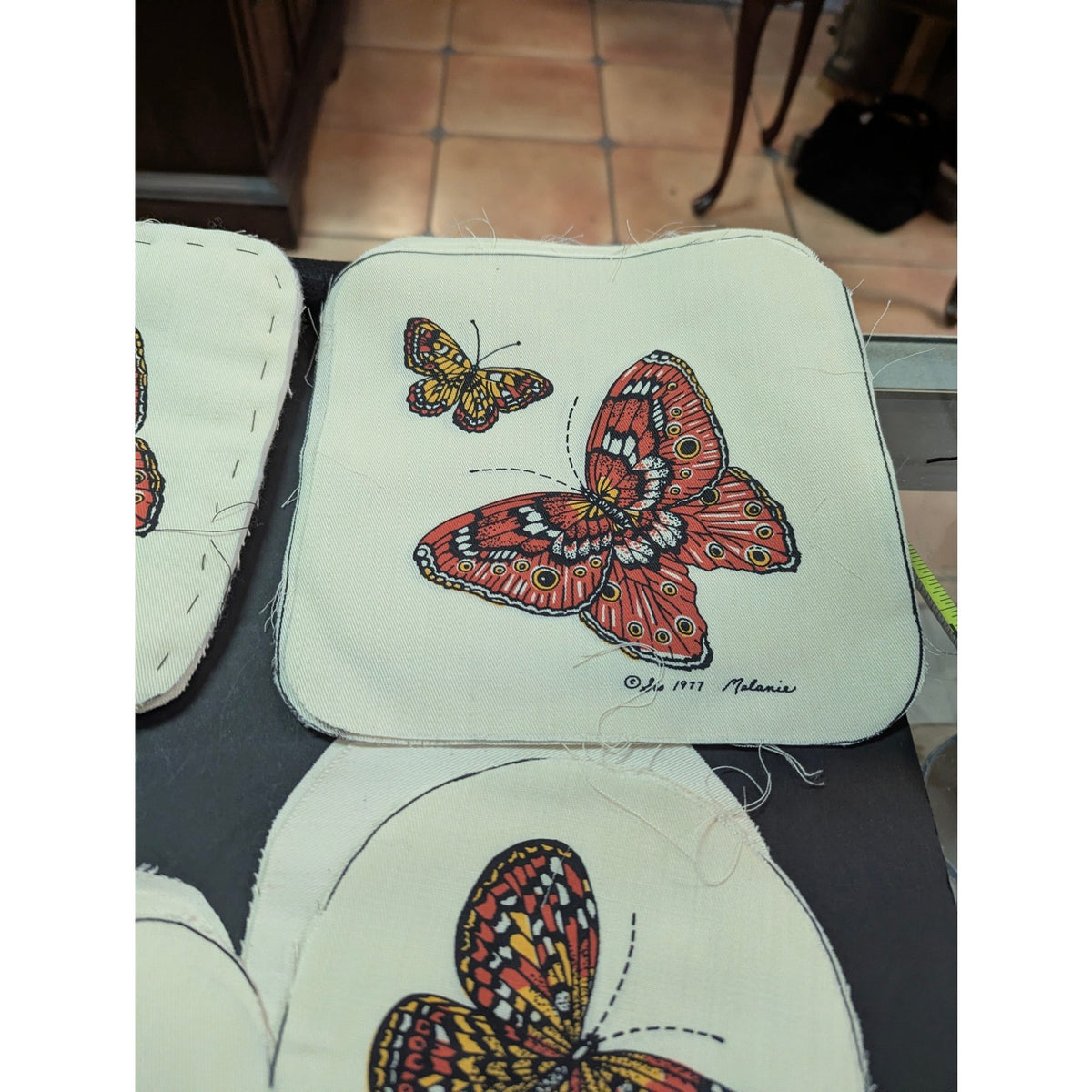 unfinished Applique Pieces Butterflies Sis 1977 Melanie craft sewing project